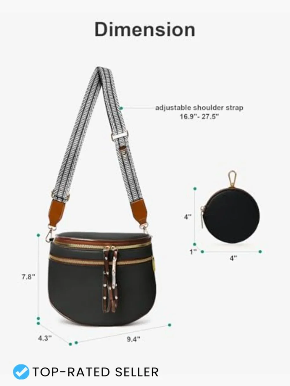 Crossbody Bags for Women Soft Vegan Leather Shoulder Bum Bag Coin Purse